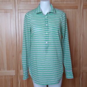 J. Crew Green / Grey 1/2 Button Popover